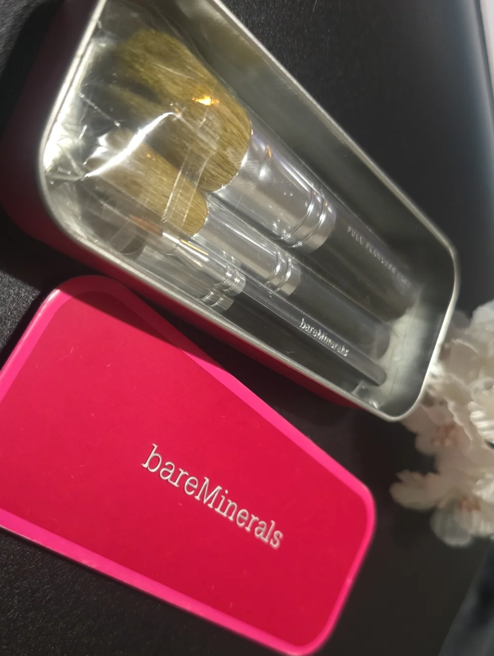 🧚‍♀️Bareminerals RARE Lim Ed. 5pc Mini Brush Set & Pink Metal Case NWT
